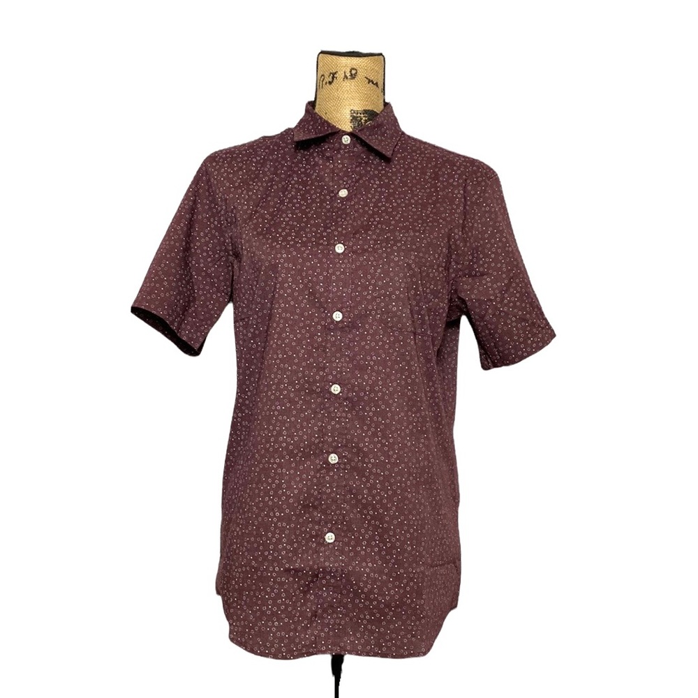 NWT Old Navy Red Floral Short Sleeve Button Down Shirt S